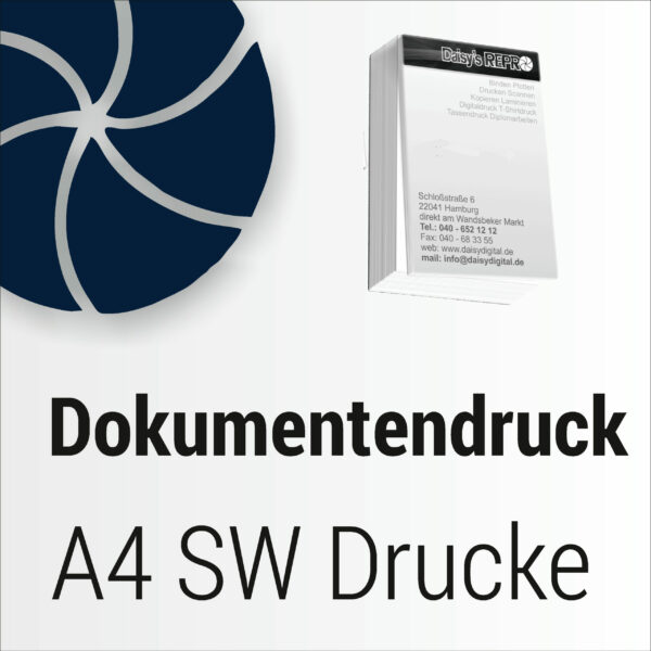 Dokumentdruck in SW / Graustufen A5, A4, A3