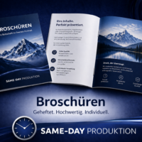 Broschürendruck A5, A4 oder Quadrat